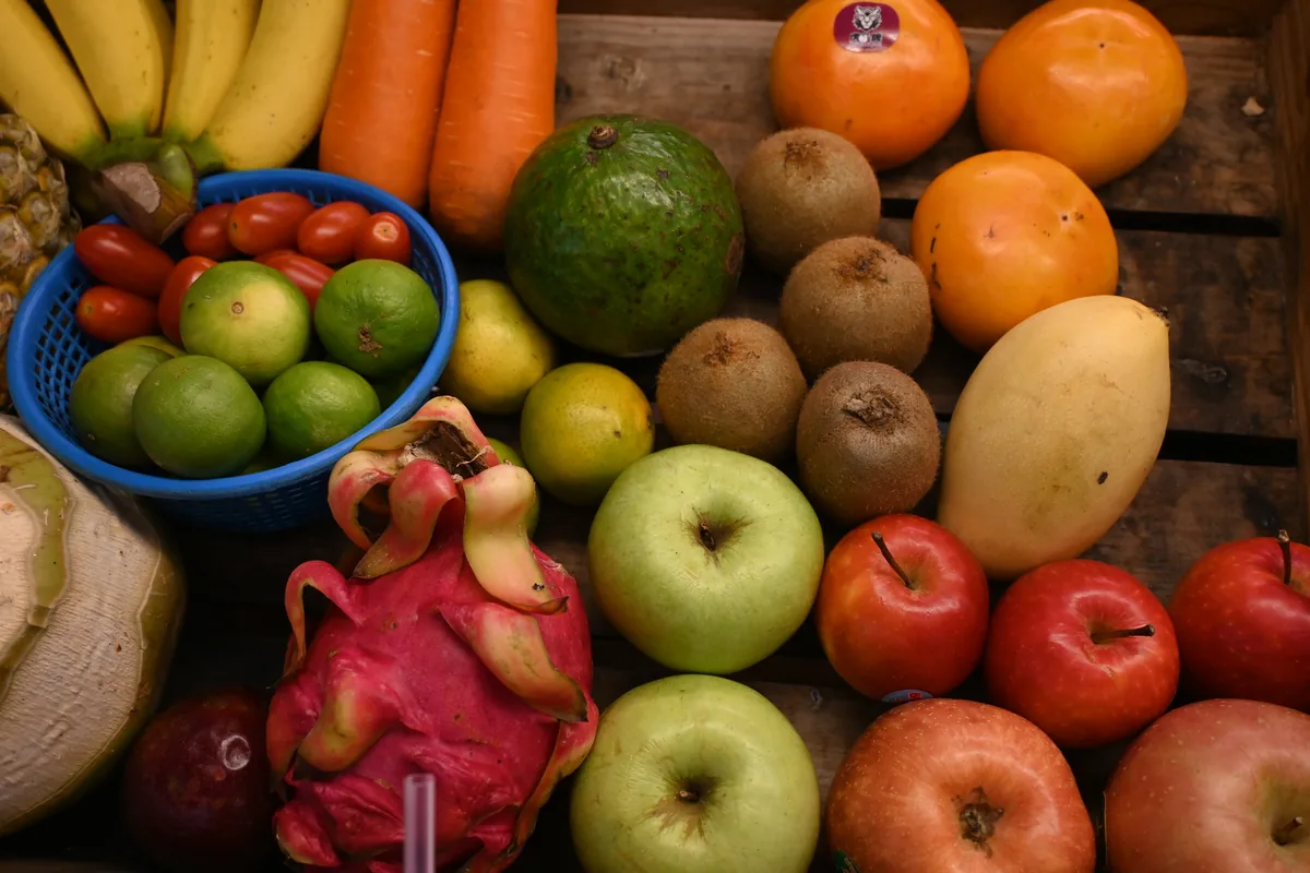 A colorful assortment of fresh fruits and vegetables, natural sources of phytochemicals